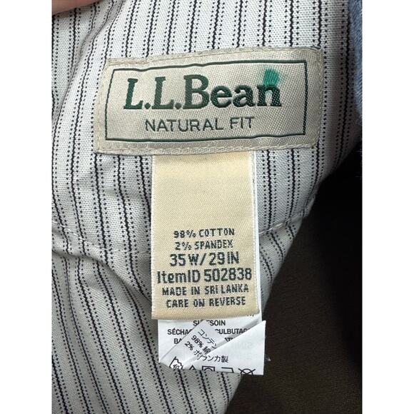 L.L. Bean Men's Natural Fit Straight Leg Brown Corduroy Pants - Size 35x29 - Picture 5 of 5